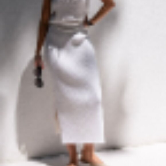 Naked Cashmere Heather Green Knit Midi Skirt - Picture 4 of 4